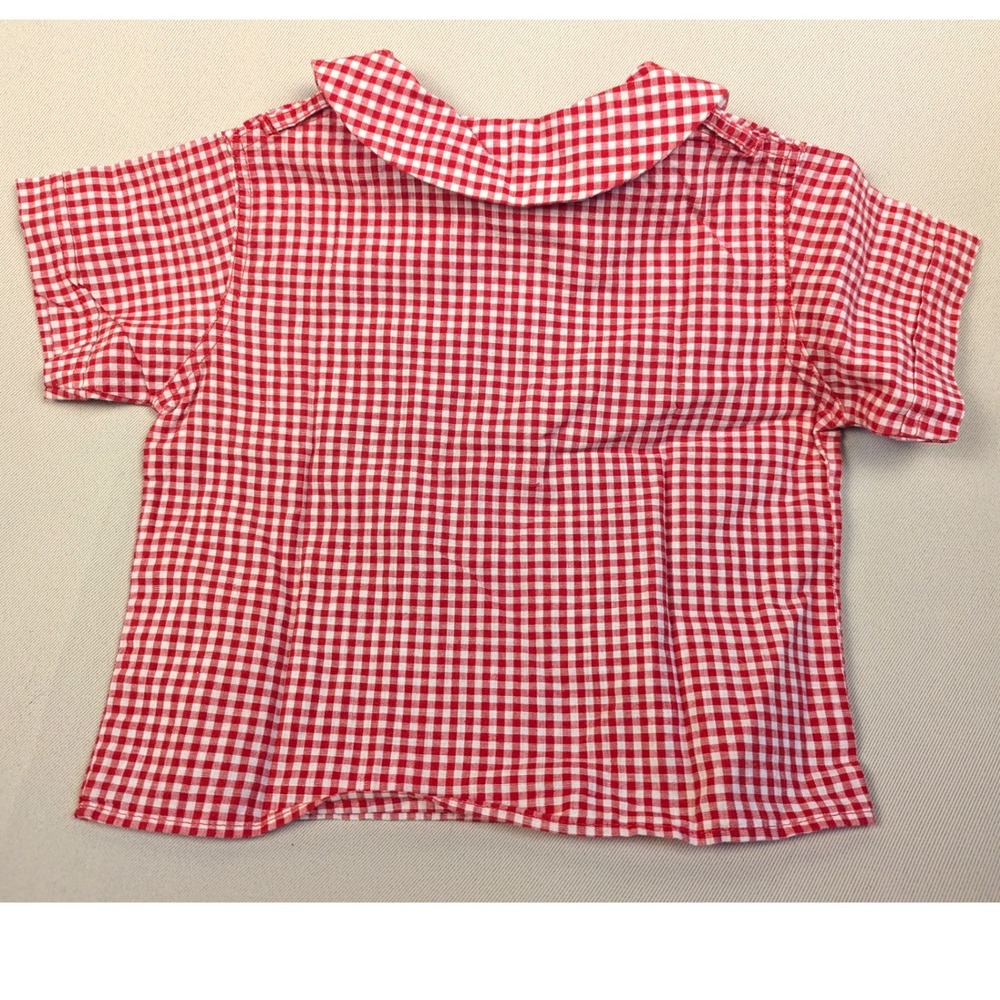 Vintage 1970's Red Gingham Shirt Country Americana Toddler See Photos for Size - Picture 2 of 5